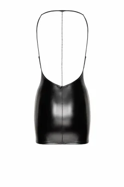 Noir Handmade - Wetlook Minikleid mit Kette