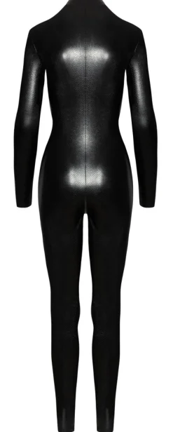 Noir Handmade - Wetlook-Overall in Schlangenhaut-Optik