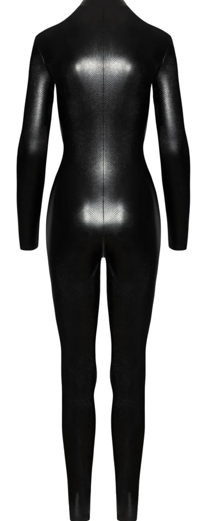 Noir Handmade - Wetlook-Overall in Schlangenhaut-Optik