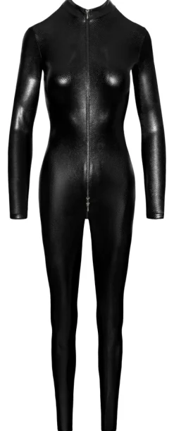 Noir Handmade - Wetlook-Overall in Schlangenhaut-Optik