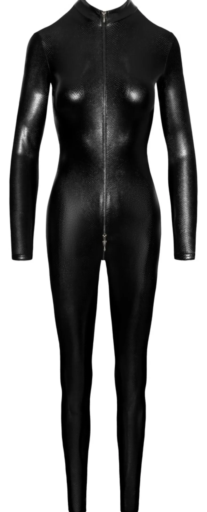 Noir Handmade - Wetlook-Overall in Schlangenhaut-Optik