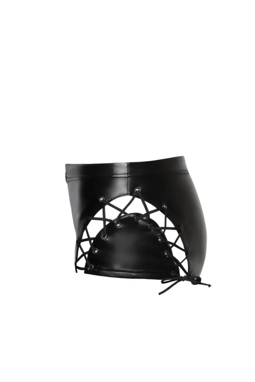 Noir Handmade - Wetlook Short mit Reißverschluss