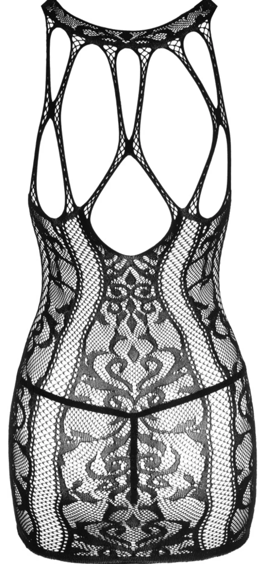 NO:XQSE - Netzkleid mit String schwarz
