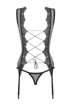 Obsessive - Meshlove Corset & Thong schwarz