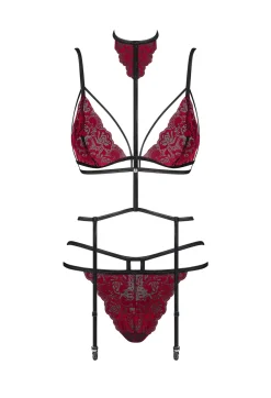 Obsessive - Sugestina 3 teiliges Straps Set rot
