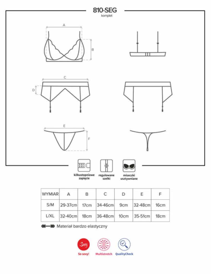Obsessive - 3-teiliges Straps-Set - schwarz
