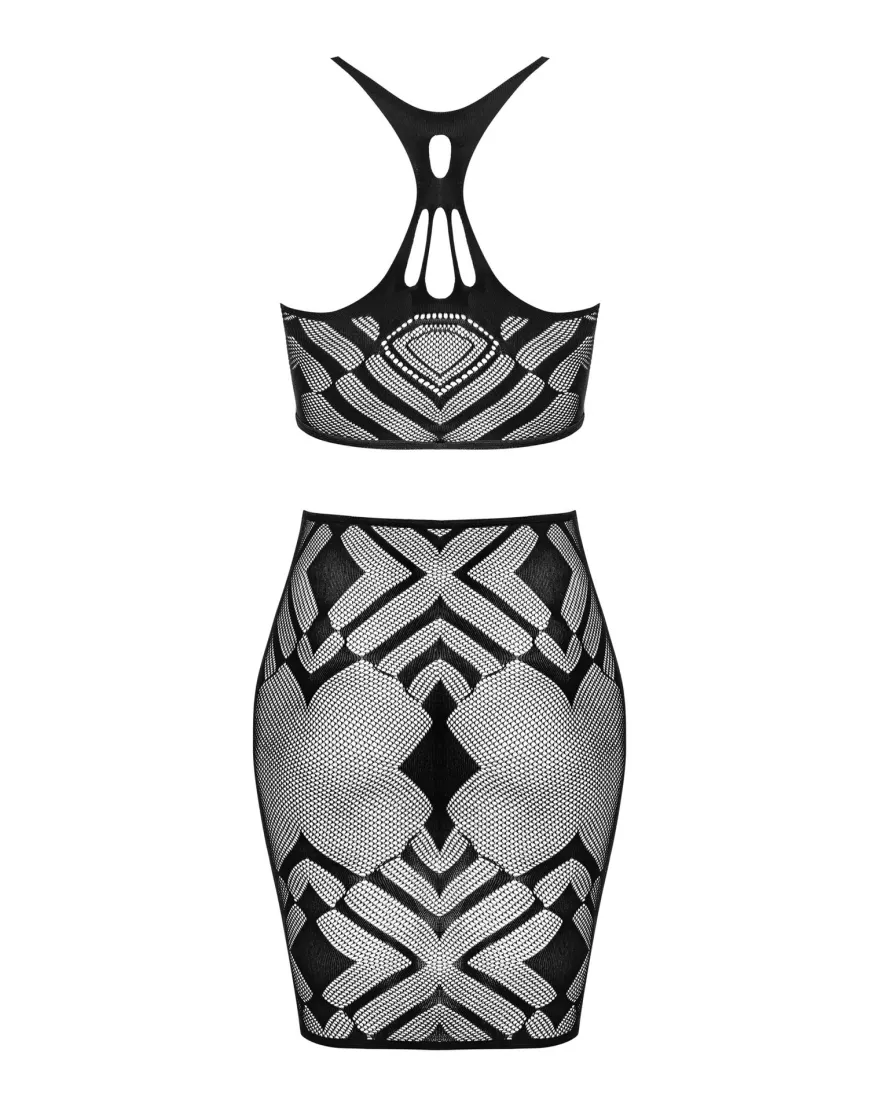 Obsessive - Top und Rock Set aus Netz