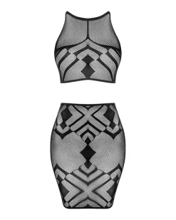 Obsessive - Top und Rock Set aus Netz