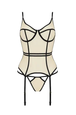 Passion Exclusiv - Straps-Dessous-Set aus Tüll mit String