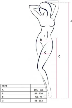 Passion - Ouvert-Strumpfhose mit Straps-Optik