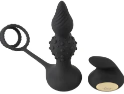 Rebel - Butt Plug with Cock and Ball Rings mit Fernbedienung