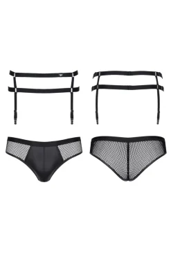 Regnes Fetish Planet - Crossdresser Fetish Line - Slip und Strumpfhaltergürtel CRDSET004 schwarz