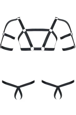 REGNES FETISH PLANET - Harness und String im Set schwarz
