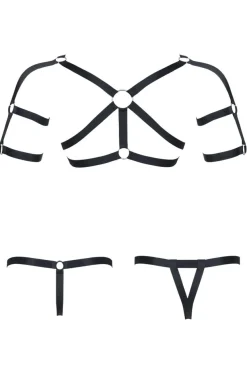 REGNES FETISH PLANET - Harness und String im Set schwarz