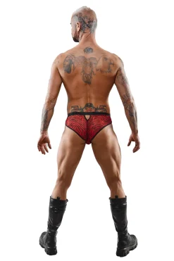 Regnes Fetish Planet - Herren Ouvert Slip im Zebra-Look