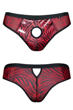Regnes Fetish Planet - Herren Ouvert Slip im Zebra-Look
