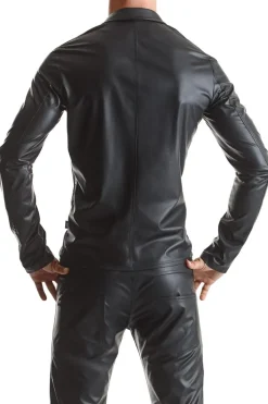 Regnes Fetish Planet - Mesh-Wetlook Jacke schwarz
