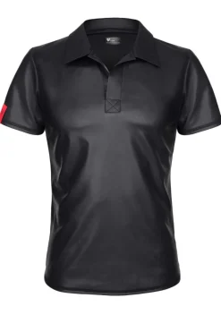 Regnes Fetish Planet - Polo Shirt aus dehnbarem Wetlook