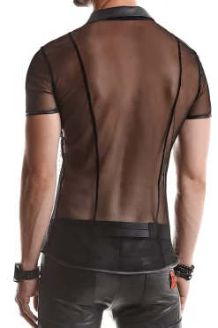 Regnes Fetish Planet - Polo Shirt aus elastischem Mesh