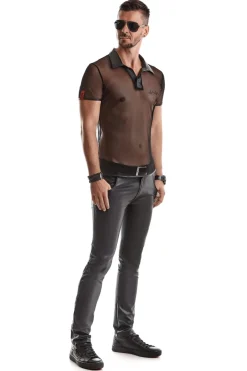 Regnes Fetish Planet - Polo Shirt aus elastischem Mesh