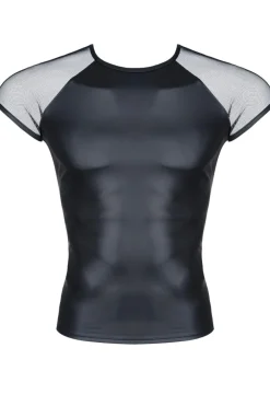 Regnes Fetish Planet - Wetlook-Tüll-T-Shirt TSH017 schwarz