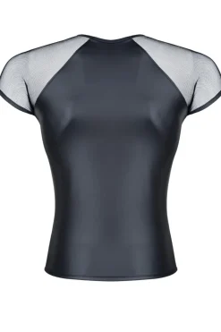 Regnes Fetish Planet - Wetlook-Tüll-T-Shirt TSH017 schwarz