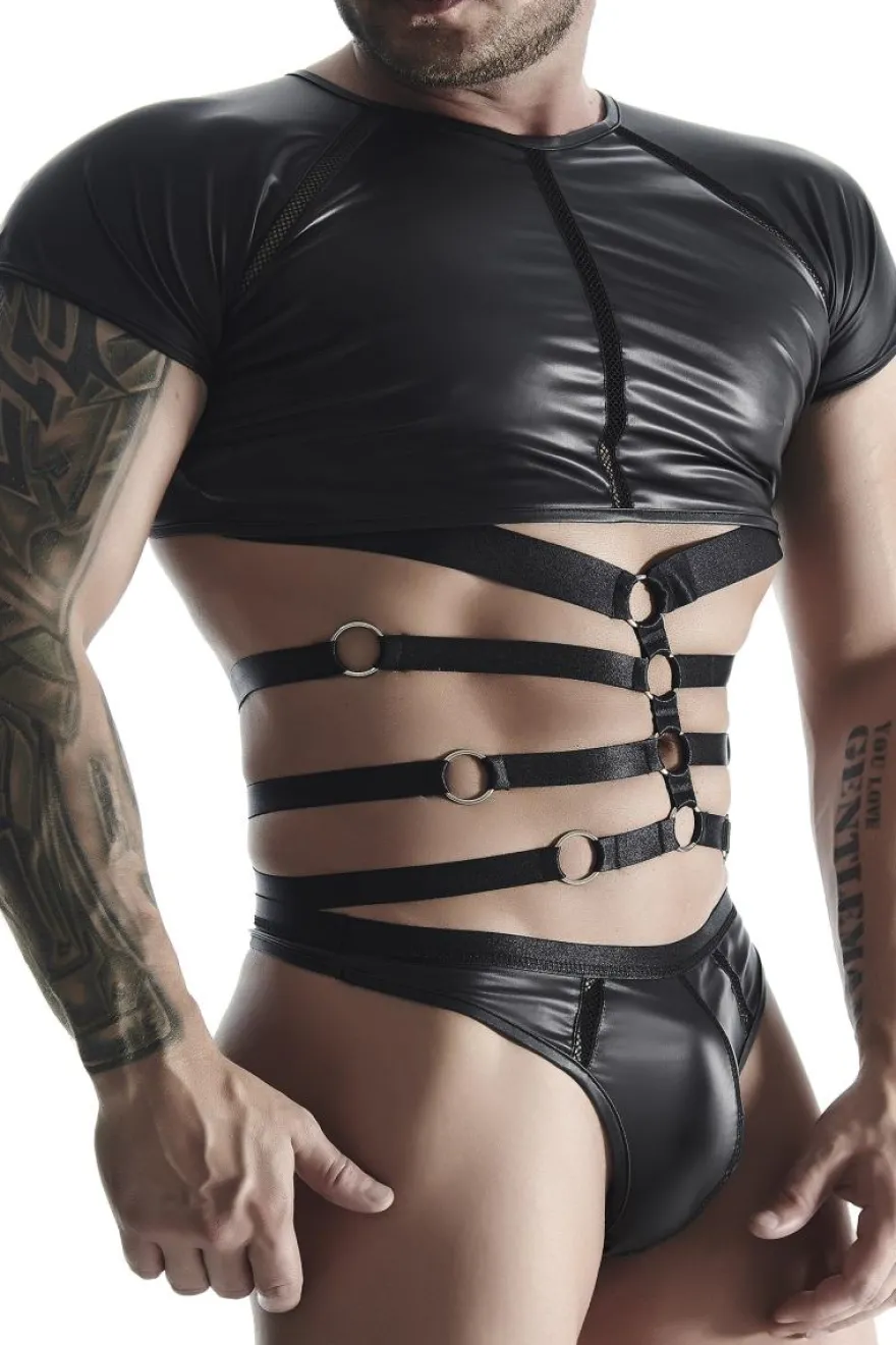 Regnes Fetish Planet - Wetlook Shirt mit Body-Harness