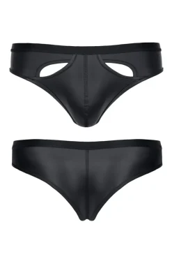 REGNES FETISH PLANET - Wetlook Slip dehnbar mit breitem Gummiband und cute off front schwarz