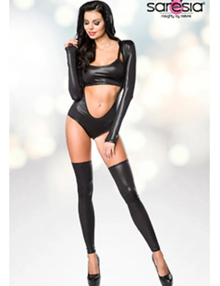 Saresia - Body-Set im Metallic-Style, 4-teilig