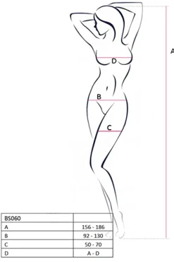 schwarzer Bodystocking BS060 von Passion Universalgröße