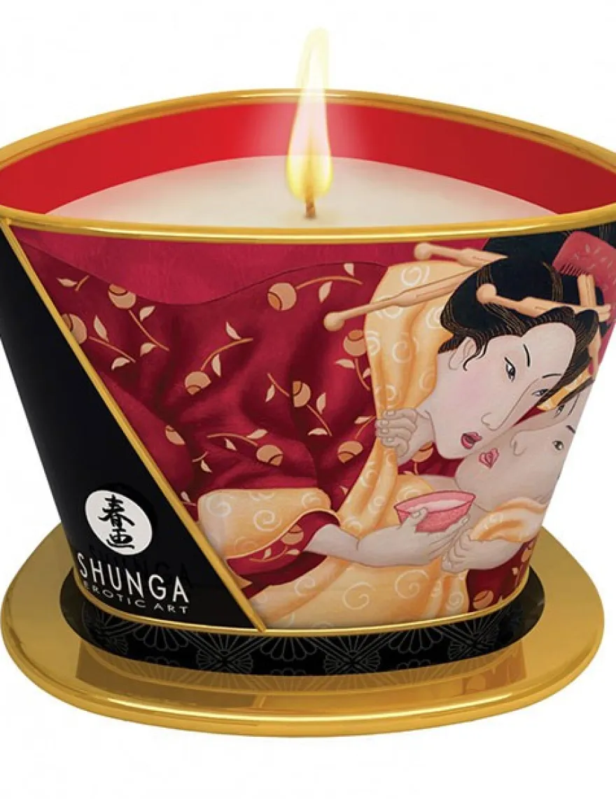 Shunga - Massage Kerze Romance Prickelnder Erdbeer-Wein, 170ml