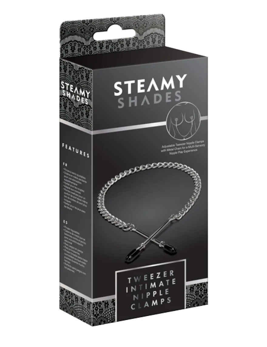 Steamy Shades - Brustwarzenklemmen mit Kette