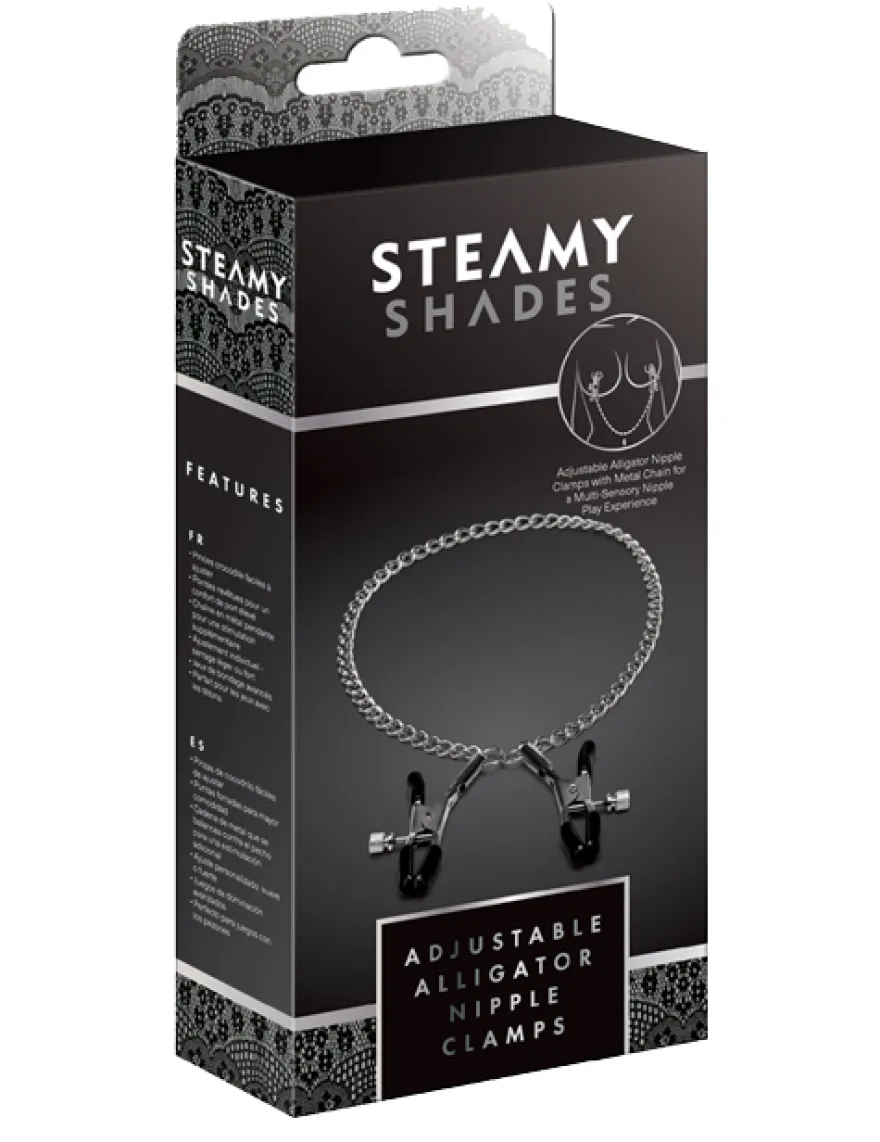 Steamy Shades - Nippelklemmen "Alligator" mit Kette