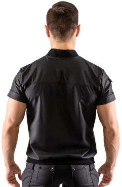 Svenjoyment - Herren-Hemd im Blouson-Style mit Taschen im edlem Mattlook