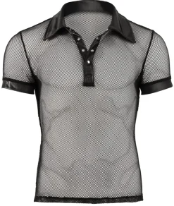Svenjoyment - Netz-Shirt in schwarz