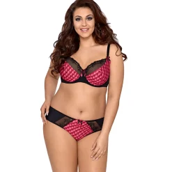 V-8463PS Plus Size panty pink-black 4XL