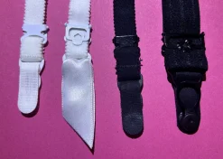 Zugeschnürt Shop - Strapshalter weiß schwarz - Strumpfhalter Korsetts Corsage