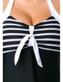 Zugeschnürt-Shop - Swimdress schwarz/weiß
